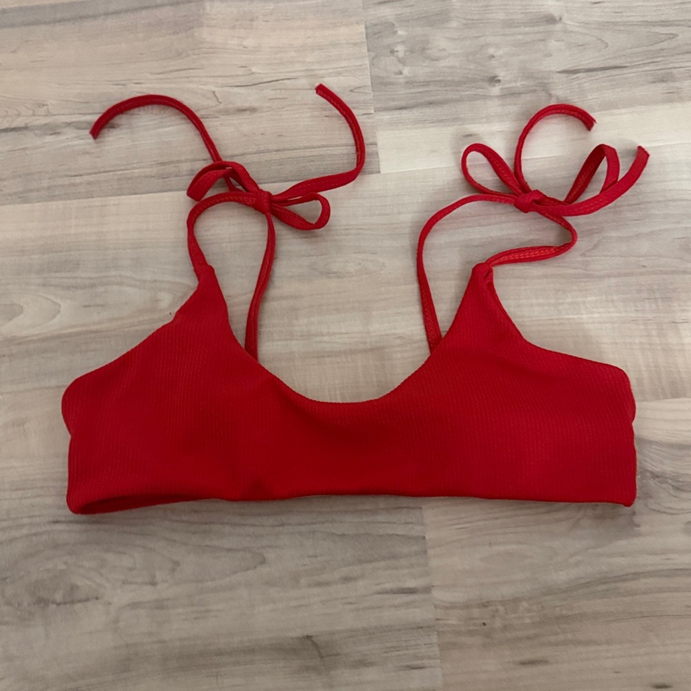 size small red bikini top with padding